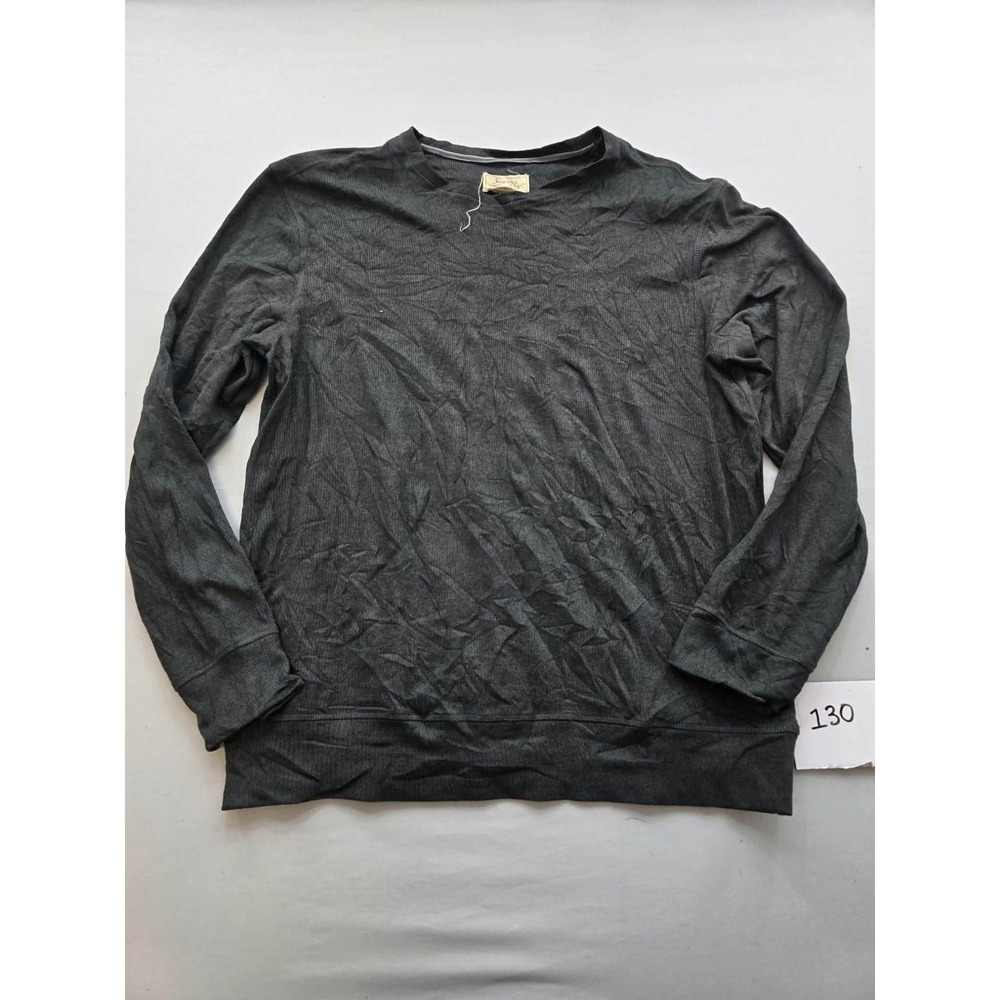 Boston Traders Mens M Charcoal Ribbed Crewneck Long Sleeve Pullover Sweatshirt